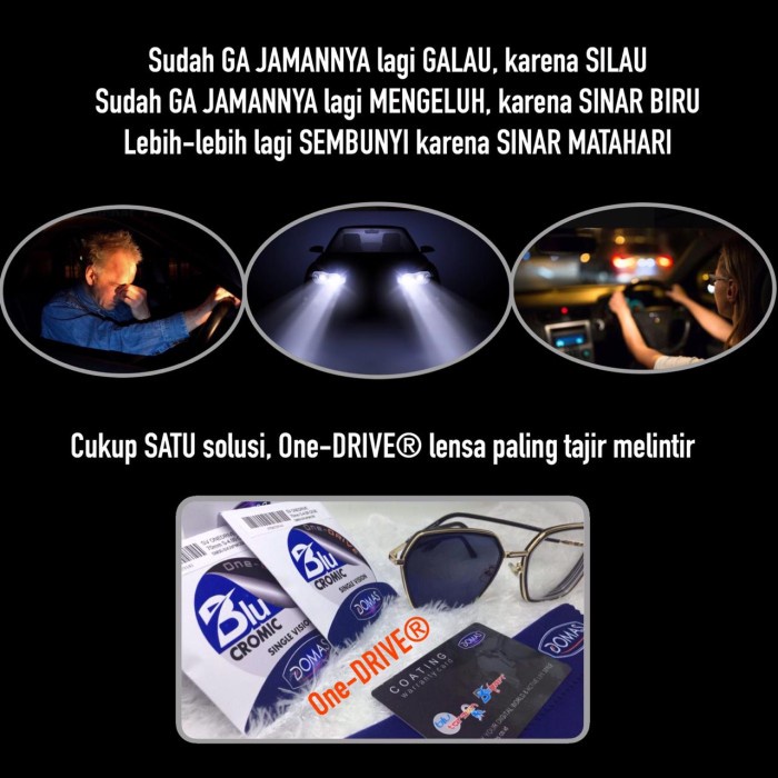 Lensa Kacamata SV ONE DRIVE BLUERAY + PHOTOCROMIC by DOMAS