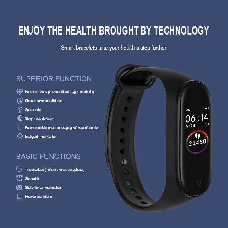 Smartwatch M4 Smartband Anti Air Support Android dan iOs Fitur Lengkap