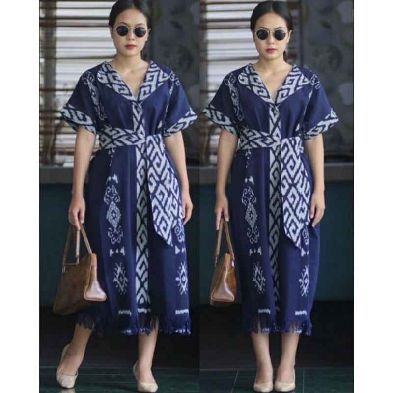 DRESS TENUN JEPARA WANITA DRES TENUN JEPARA ETNIK BAJU TENUN BAJU DRESS TENUN PREMIUM BATIK JEPARA T