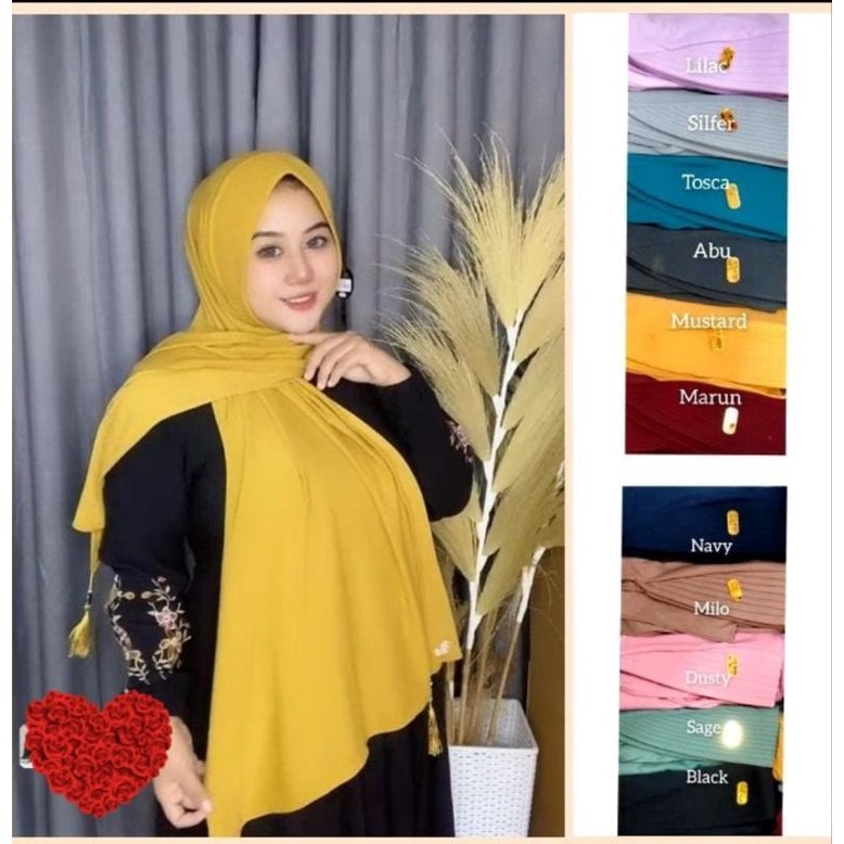 pasmina instan pet tasel/pashmina jersey instan/jilbab dewasa/jilbab instan