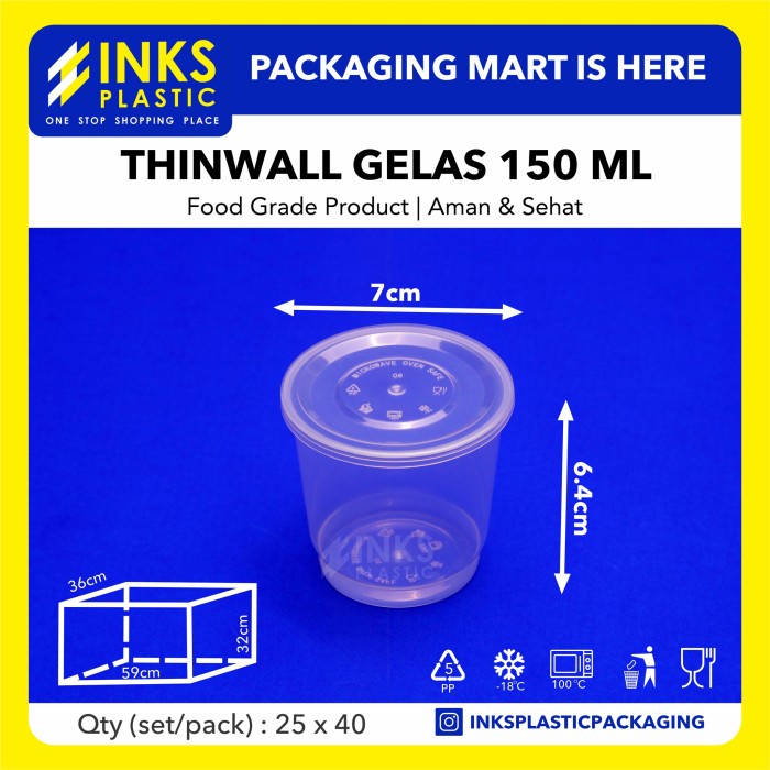 THINWALL 150ML GELAS CUP PUDING MINI 150 ML (1000 PCS)