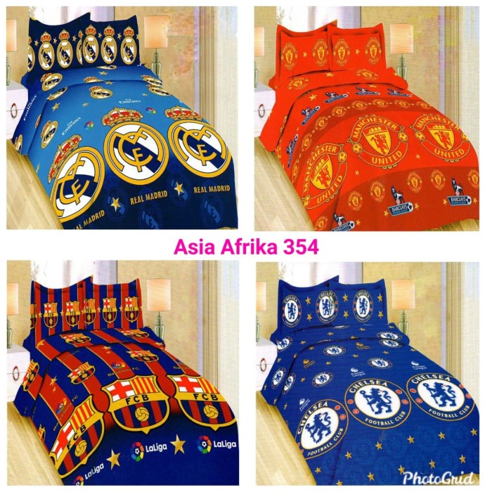 Sprei SEPREI SINGLE BONITA UK.120x200 MOTIF:REAL MADRID, MU, BARCA & CHELSEA - No2.160x200(F5B7) Spr