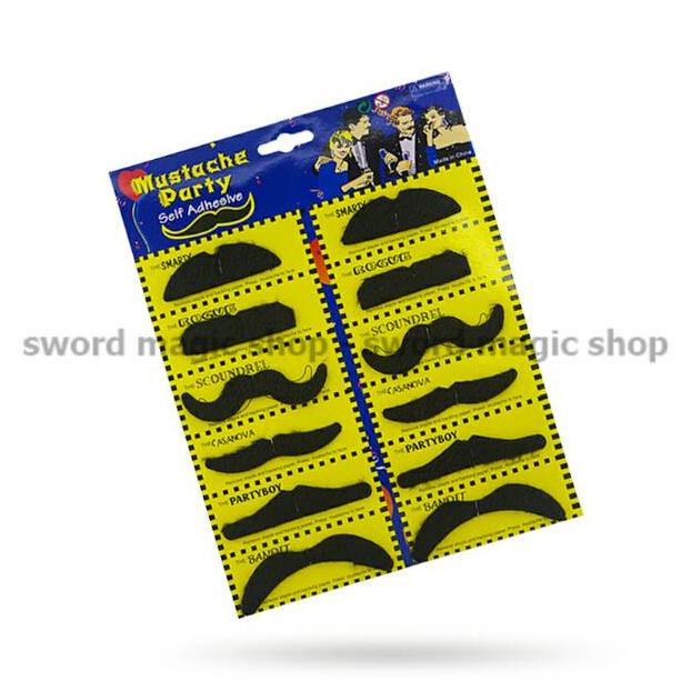 Garansi Resmi Kumis Palsu Isi 12Pcs - Mainan Kumis Isi 12 - Alat Sulap - Jenggot Palsu