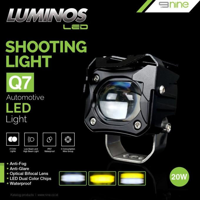 Lampu Tembak Q7 9Nine Luminos 2 warna Putih Kuning Mini Laser 3 Mode