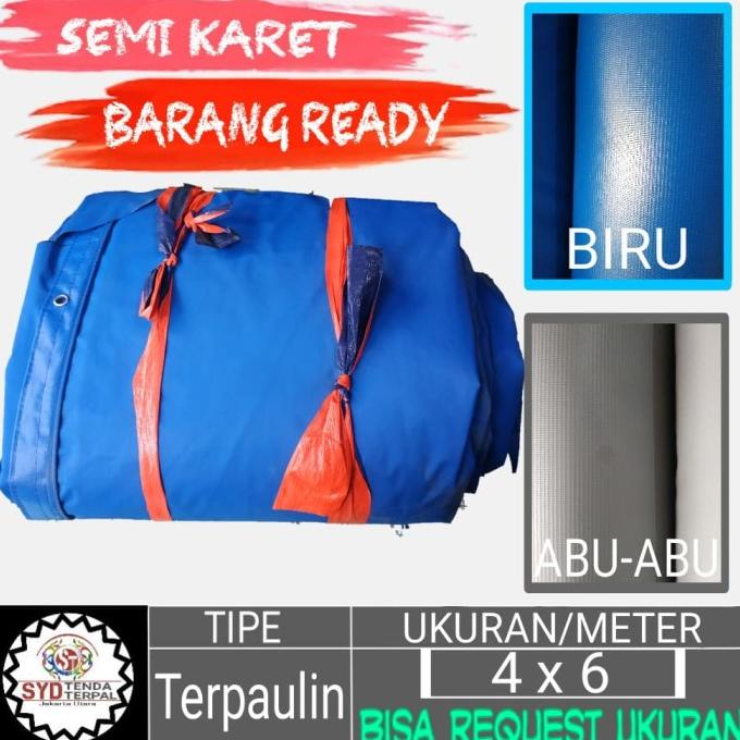 Terpal terpaulin semi karet 4x6