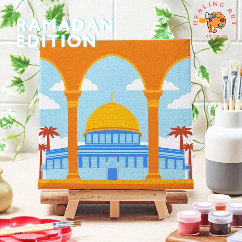 

Original Painting by number Kit Lukisan Masjid Al Aqsa Hampers Ramadhan Art set Healingart Peralatan melukis anak