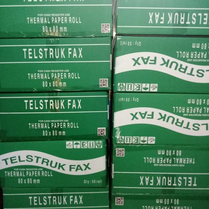 

Terlaris Thermal Paper Telestruk Fax 80Mmxrol80Mm Hasil Print Hitam 1Dus Isi 50