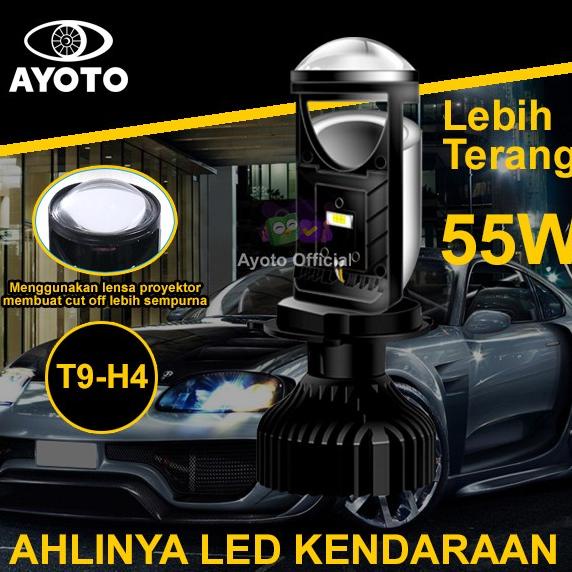 Lampu Utama Mobil T9-H4 AYOTO Hi/Lo 36W/18W 8000LM/4000LM 6000k