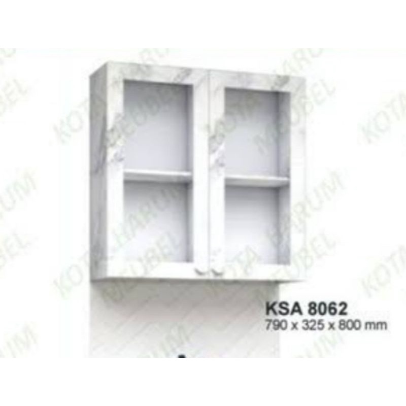 lemari dapur 2 pintu kaca