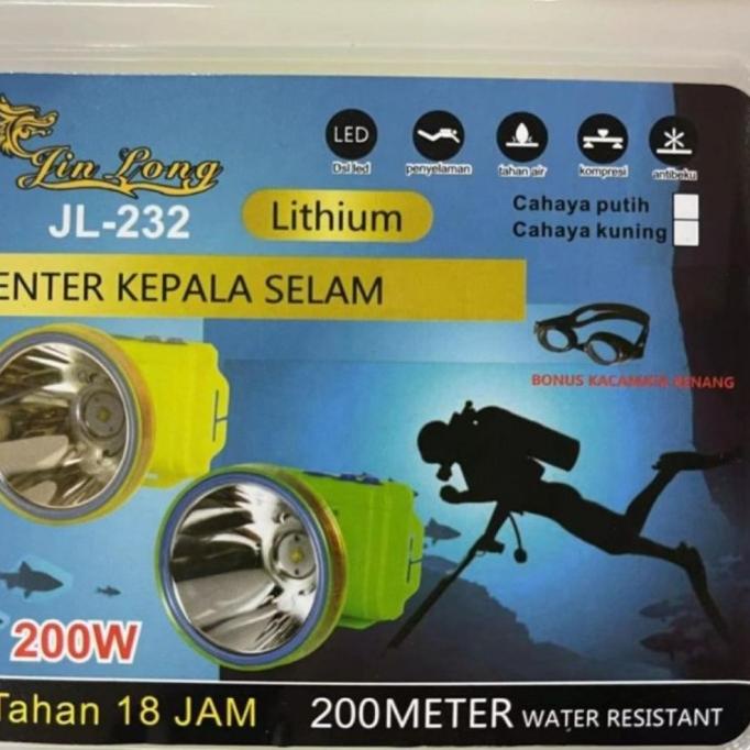 Senter Kepala Selam 200 Watt Jinlong JL232 Super Terang