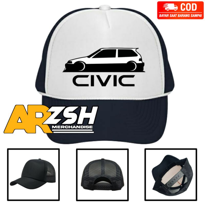 Topi Honda Civic Topi Trucker Jaring Logo Honda Civic
