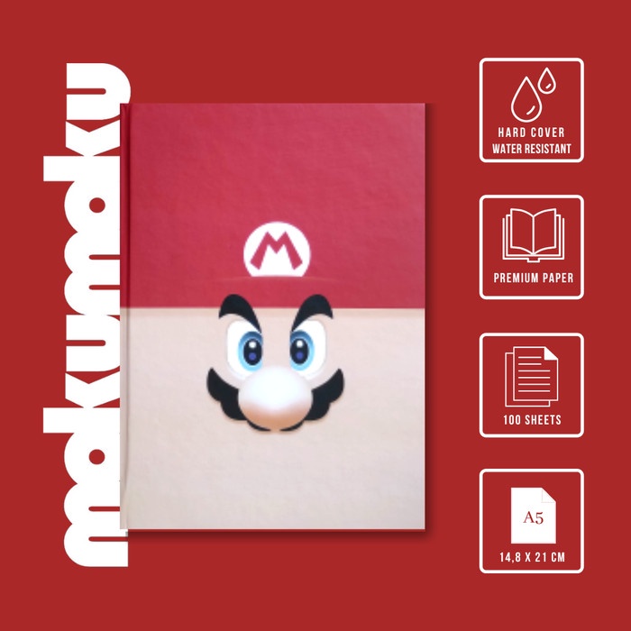 

BISA COD Buku Catatan - Notebook Super Mario - uk. A5, 100 lbr, Hard Cover /BUKU TULIS SEKOLAH/BUKU