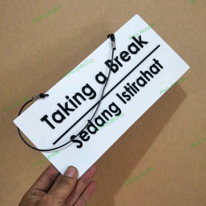 

BISA COD Taking A Break / Sedang Istirahat Signage Acrylik Timbul /BUKU TULIS SEKOLAH/BUKU TULIS