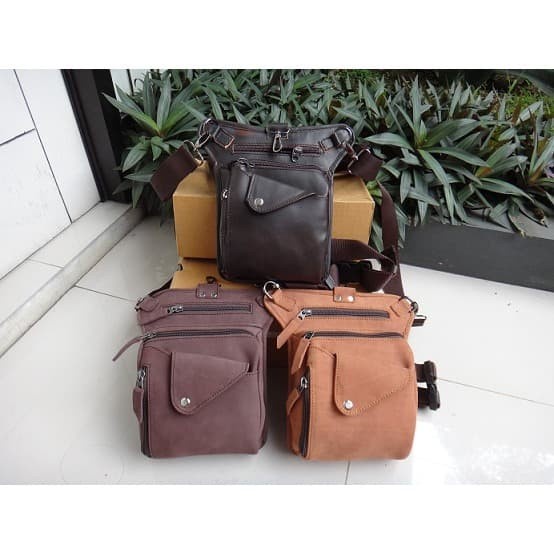 [ CUCI GUDANG ] Tas 3 in 1 selempang-paha-pinggang b35d kulit domba (Y4E4) Leg Pack Terlaris Legpack