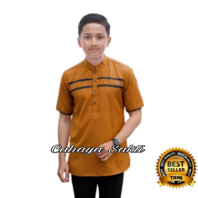 Koko anak lengan pendek SD SMP motif lis