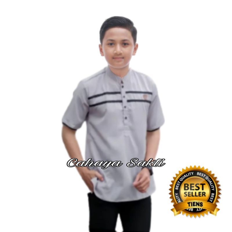 Koko anak lengan pendek SD SMP motif lis