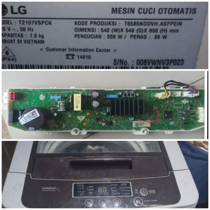 Pcb Modul Mesin Cuci Lg Smart Inverter T2108Vspck T2107Vspck Star