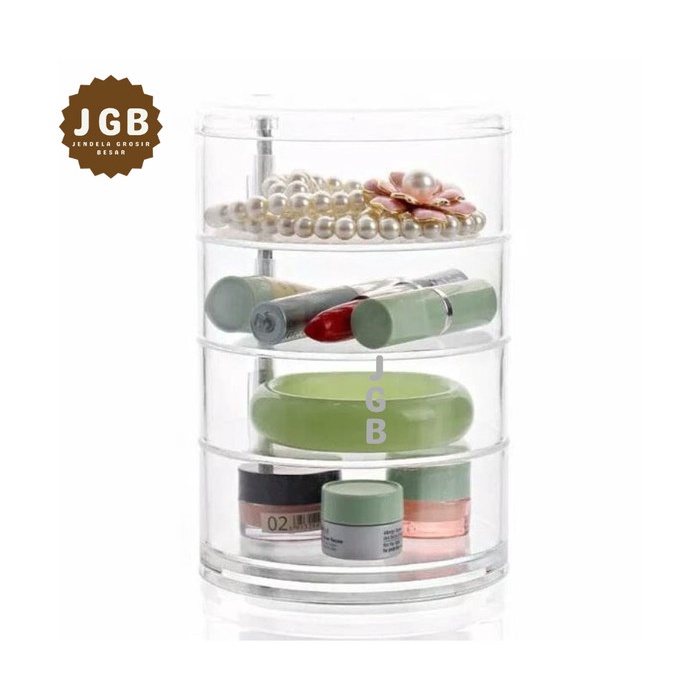 Rak Putar Bulat 4 Susun Perhiasan Dan Aksesoris - Rak Putar Bulat