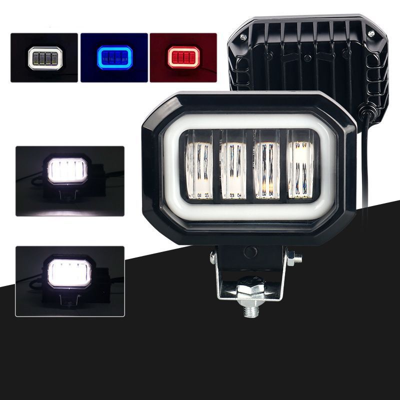 Lampu Tembak Jeep Daymaker Cree 4 Mata Lensa 2 Warna Angel Eyes R319