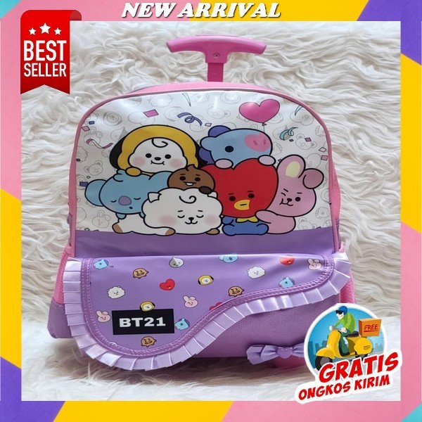 Jual.Id Tas Troli Dorong Anak Sekolah Tk/ Paud Sd Bahan Kanvas Tahan Air Dua Resleting - Tas Anak La