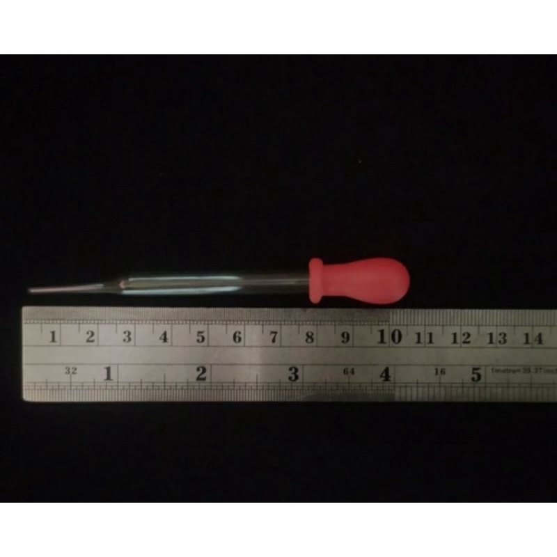 Pipet Tetes Kaca Pendek (Pipet Dot Merah)