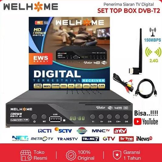 Receiver TV Set Top Box Welhome DVB-T2 Bisa Youtube STB Receiver TV