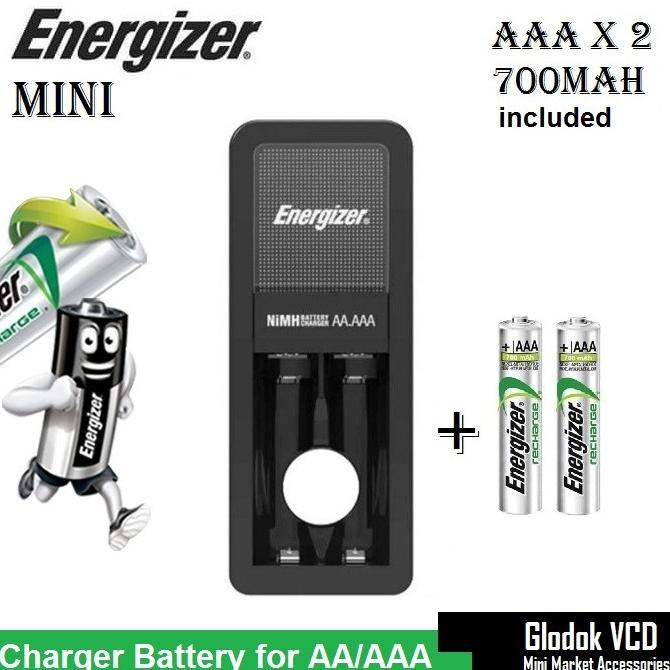 Energizer Charger Mini + Baterai Aaa 2Pcs