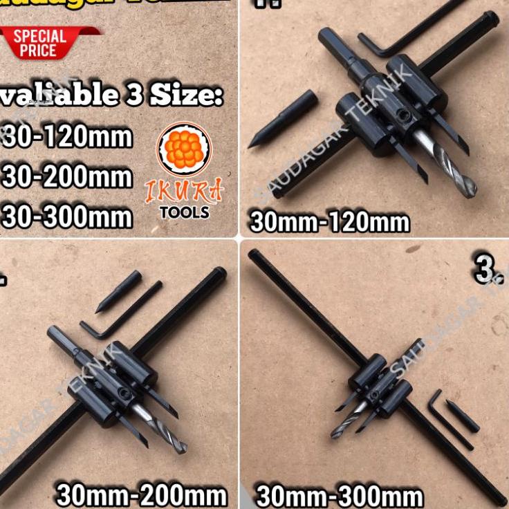 Pilih Mata Bor Kayu Jangka Pelubang Plafon Gypsum Speaker Adjustable Circle Hole Cutter Serbu Update