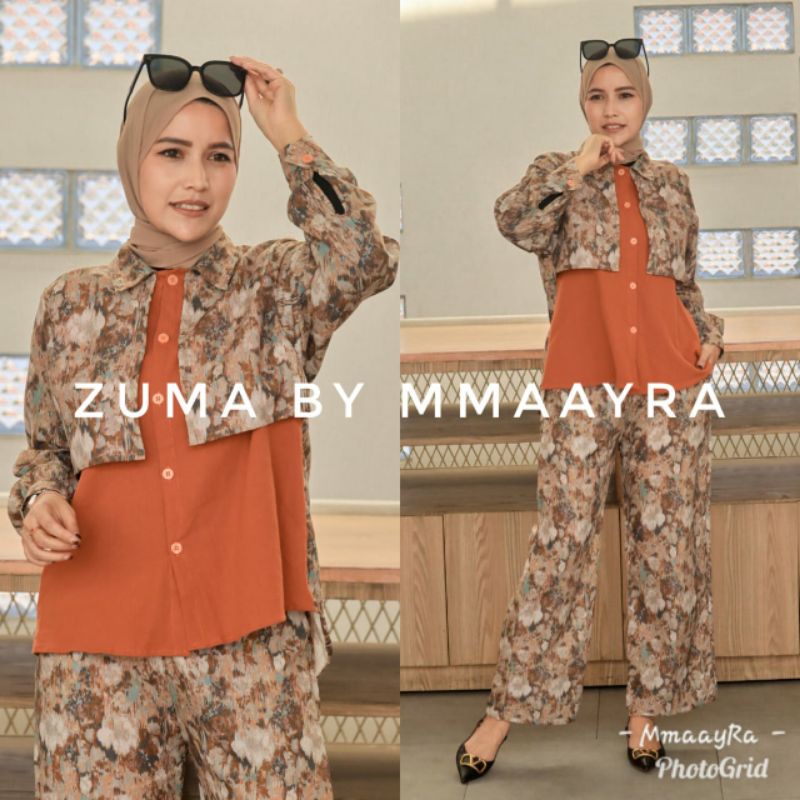 zuma by mmaayra setelan atasan dan celana setelan wanita ootd hijab baju kerja kuliah kantor setelan