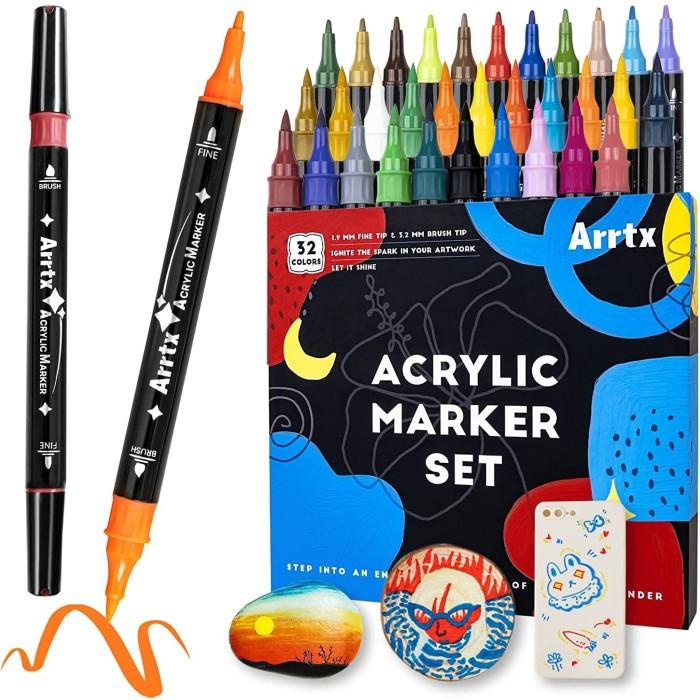 

Terlaris Arrtx 32 Clr Colors Acrylic Paint Marker Pens