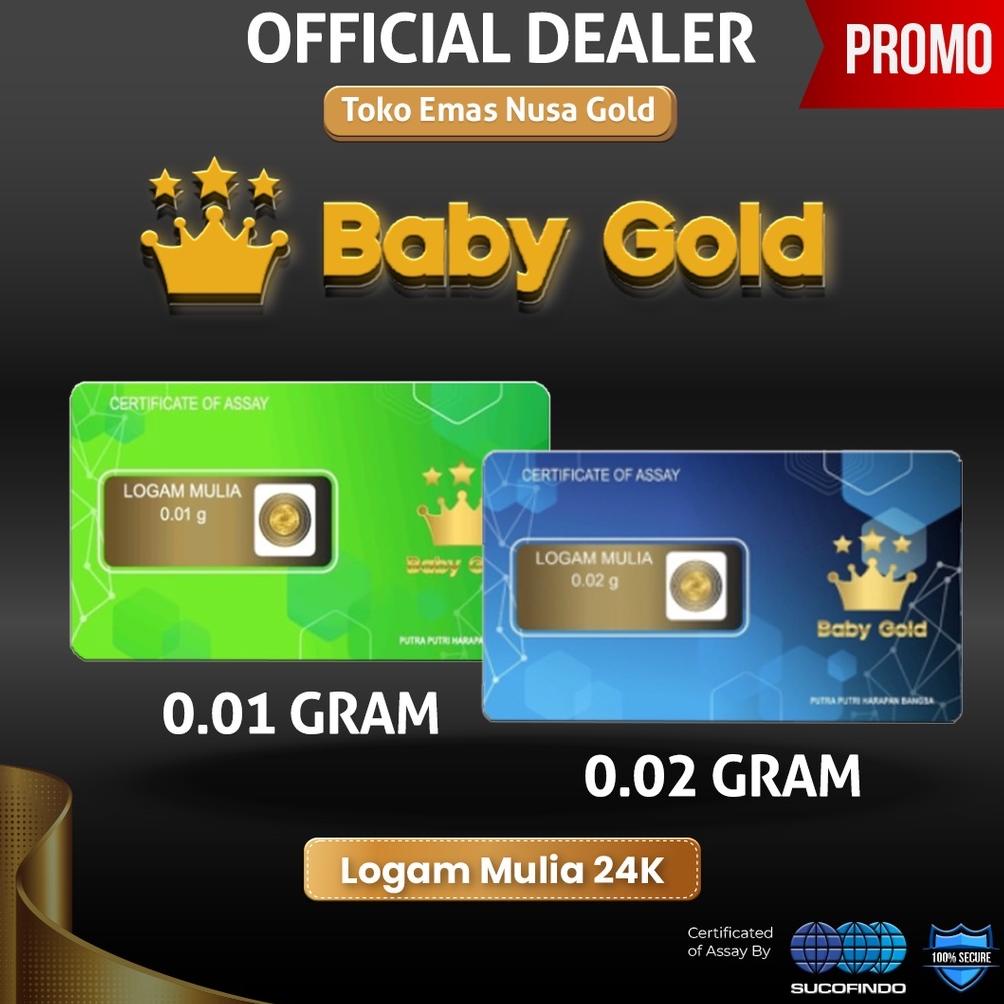 2.2 SALE Baby gold 0.01 gram 0.02 gram garansi termurah souvenir pernikahan murah sovenir pernikahan