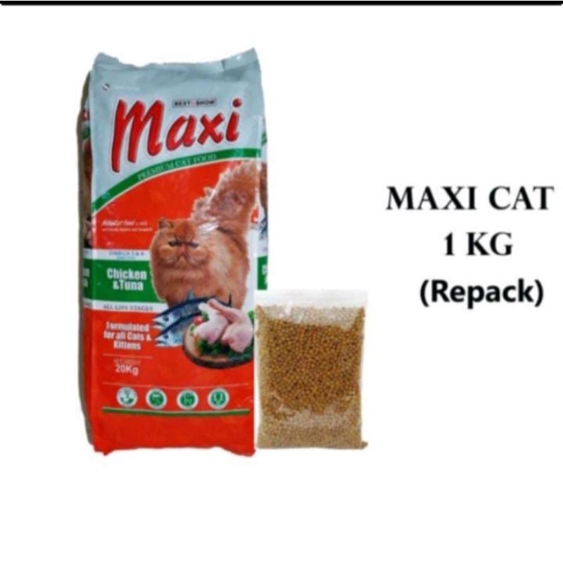 Makanan kucing Maxi Cat Kemasan Repack 1kg/Maxi Cat Chicken Tuna