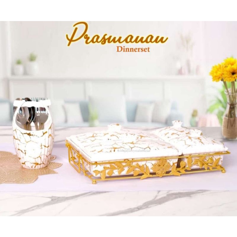 Prasmanan Marbel/Marble + Tempat Sendok Dinner Set Fiorenza
