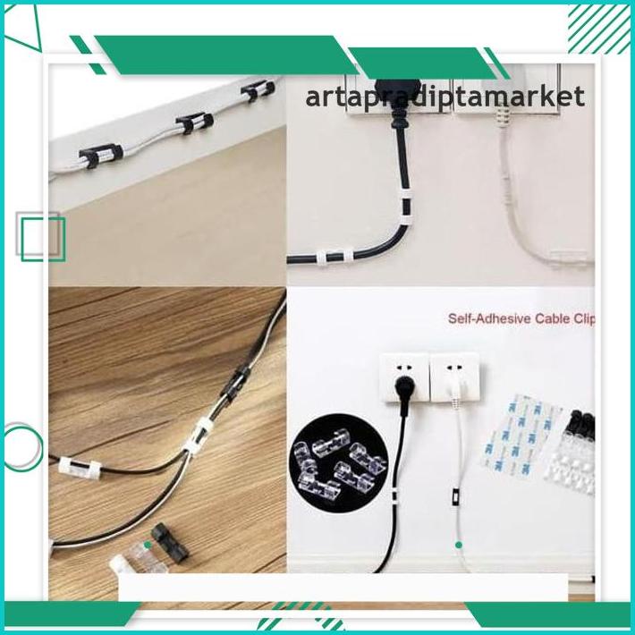 

CABLE CLIP KLEM KABEL TEMPEL WIRE ORGANIZER KLIP KABEL TANPA PAKU !!!