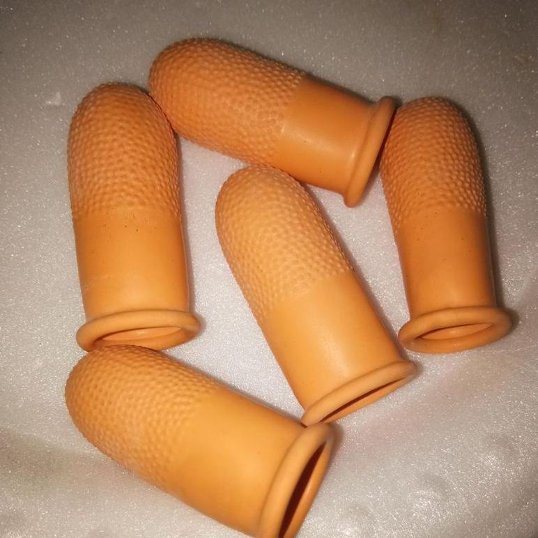 PROMO (10pcs) Sarung jari tangan tebal finger Coat orange tebal/(pelindung jari) /finger Coat bintik