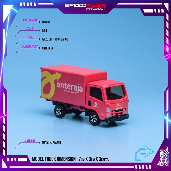 Hot Sale Tomica Custom Isuzu Elf Truck Anteraja Diecast Miniatur Truk Box 1:64 Termurah