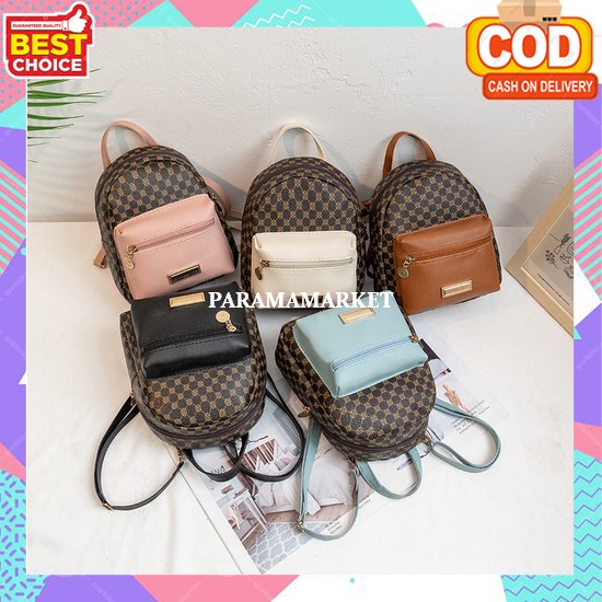 Tas Ransel Korean Style Sekolah Cewek Import Terbaru 2023 Waterproof Anti Maling Wanita Mini Tas Gen