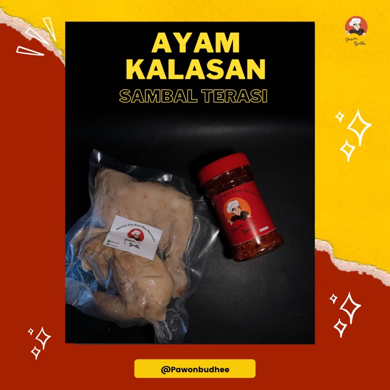 

Paket ayam kalasan + sambal terasi khas budhe