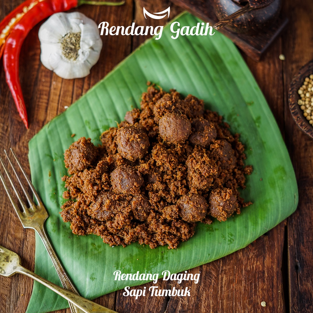 Rendang Daging Sapi Tumbuk 200gr - Rendang Gadih