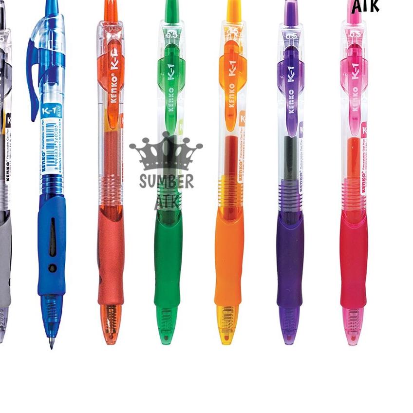 

Sale | KF7 | GEL PEN K-1 K1 KENKO Retractable Hitam , Biru , Merah , Pink , Hijau , ungu , orange Pena / Pulpen