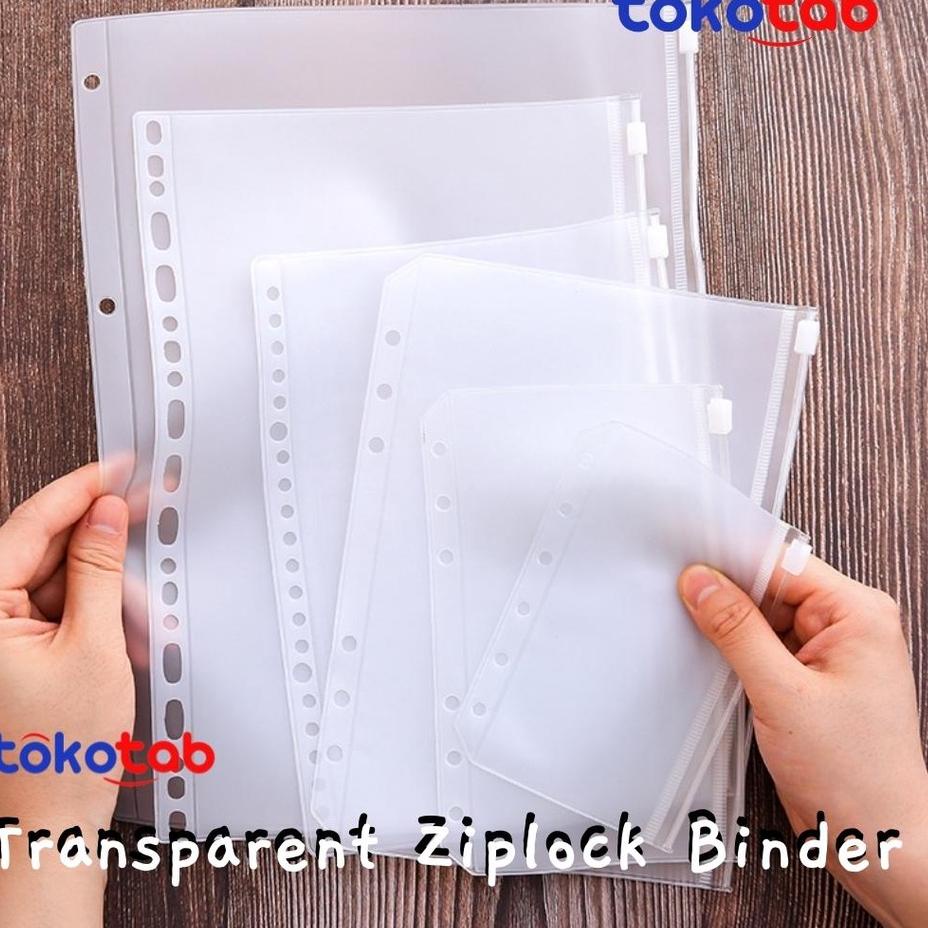 

6.6 Sale | TD4 | Zipper Bag Binder Pocket Binder Divider / Organizer Pocket Binder / Binder Pouch Transparan / Binder Keuangan / ZipLock Binder A5 A6