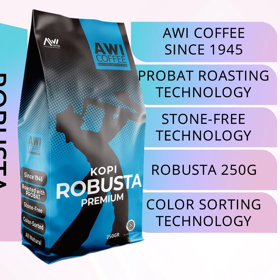 

Termurah | TD4 | Awi Kopi Robusta Sidikalang Premium 250Gr | Roated Coffee Beans | Robusta | Premium Grade 1