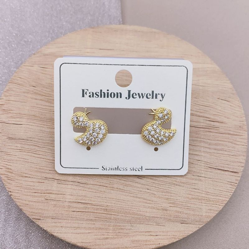 Anting Silver925 perak Anting zircon mata tanam Kilau mirip emas asli Premium Quality  Anti Karat Anti Alergi Earring at292