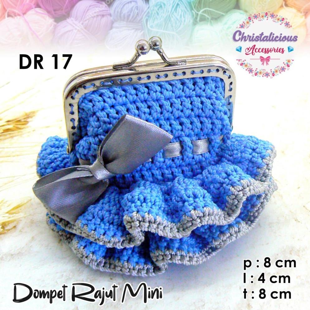 Murah Dompet Rajut , Dompet Koin, Dompet Behel Dengan Aksen Renda Yang Cantik Warna Merah