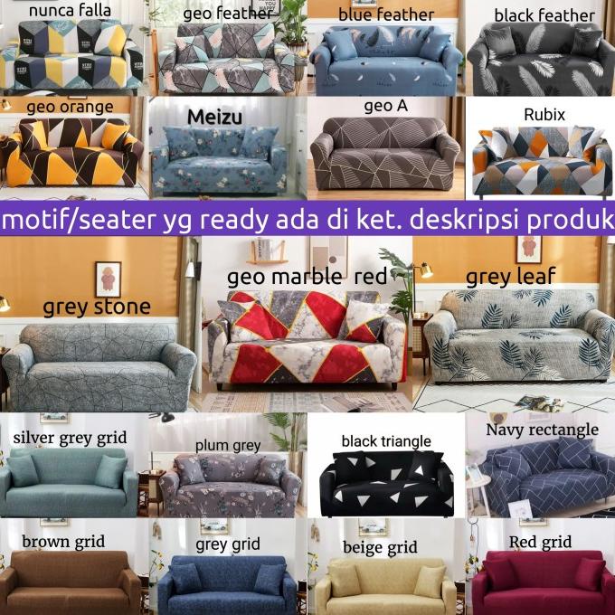 Cover Sofa 3 SEATER Import Sarung Sofa Stretch Kain Sofa 3 Seater