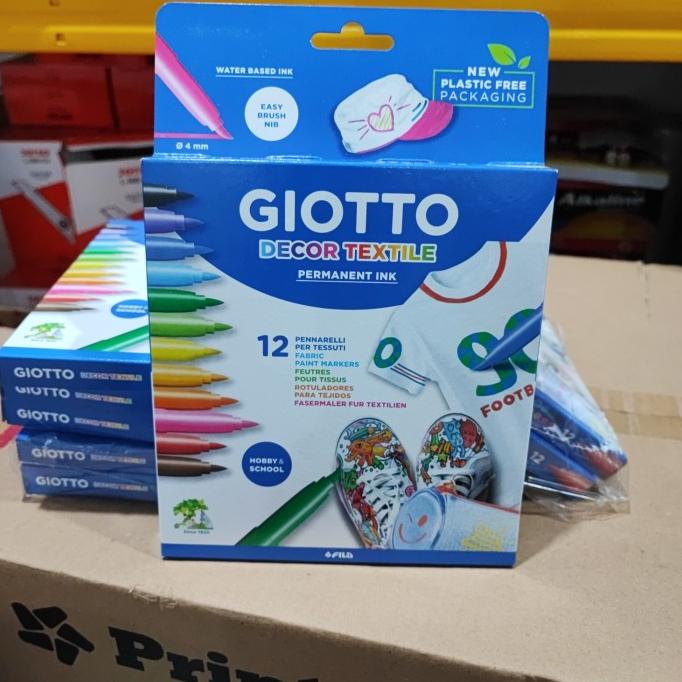 

Spidol permanen khusus kain GIOTTO 12 warna / Decor textile spidol