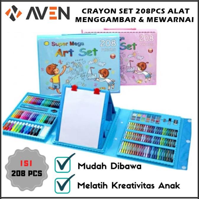 

AVEN Crayon Art Set 208 pcs Pensil Warna Alat Lukis Gambar Untuk Anak