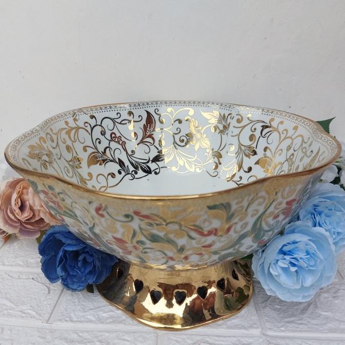 Tempat buah keramik/piring saji kue/tier keramik ---READY---