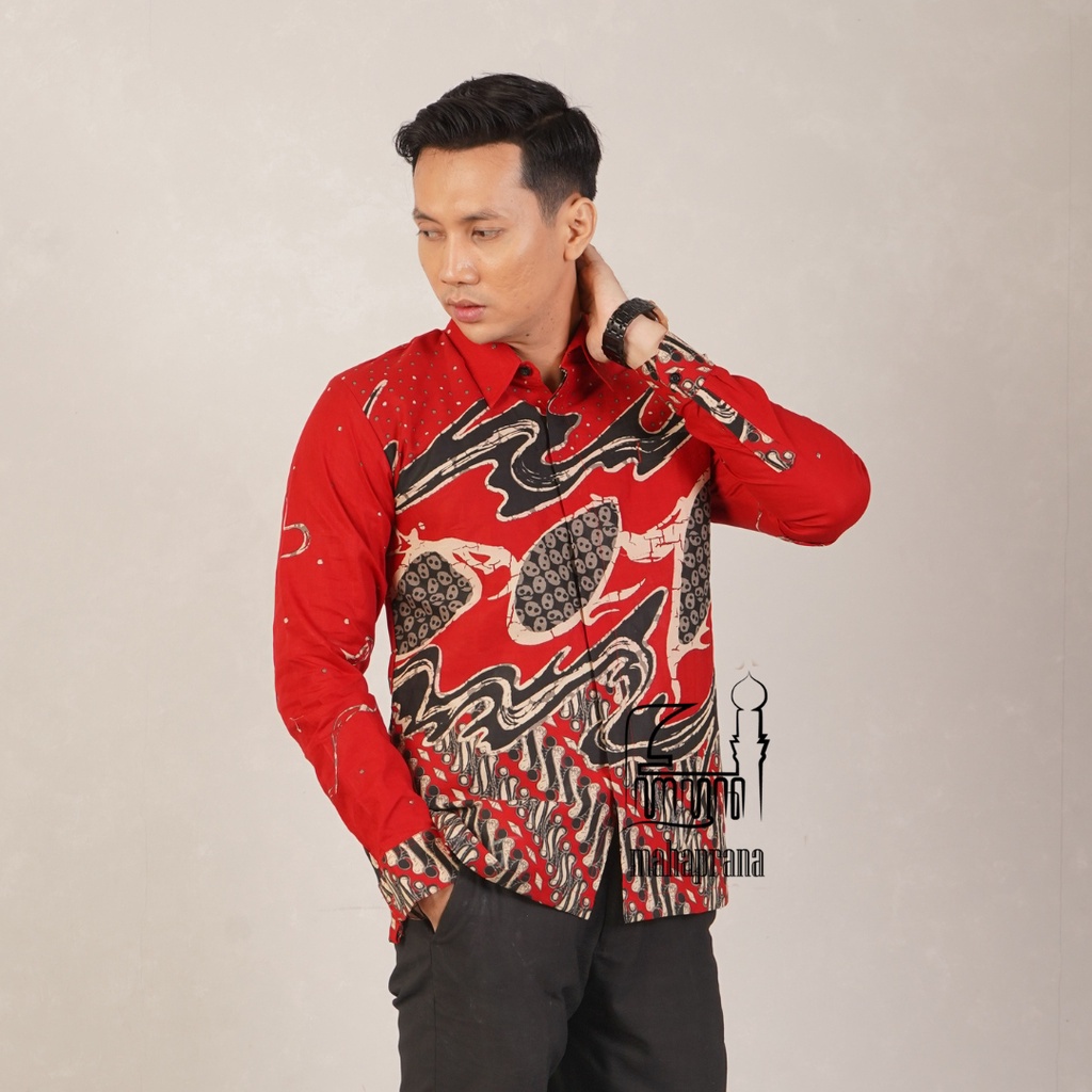 BATIK MAHAPRANA Motif CANDANI REKTA Atasan Kemeja Batik Pria Lengan Panjang Full Furing MHP-215