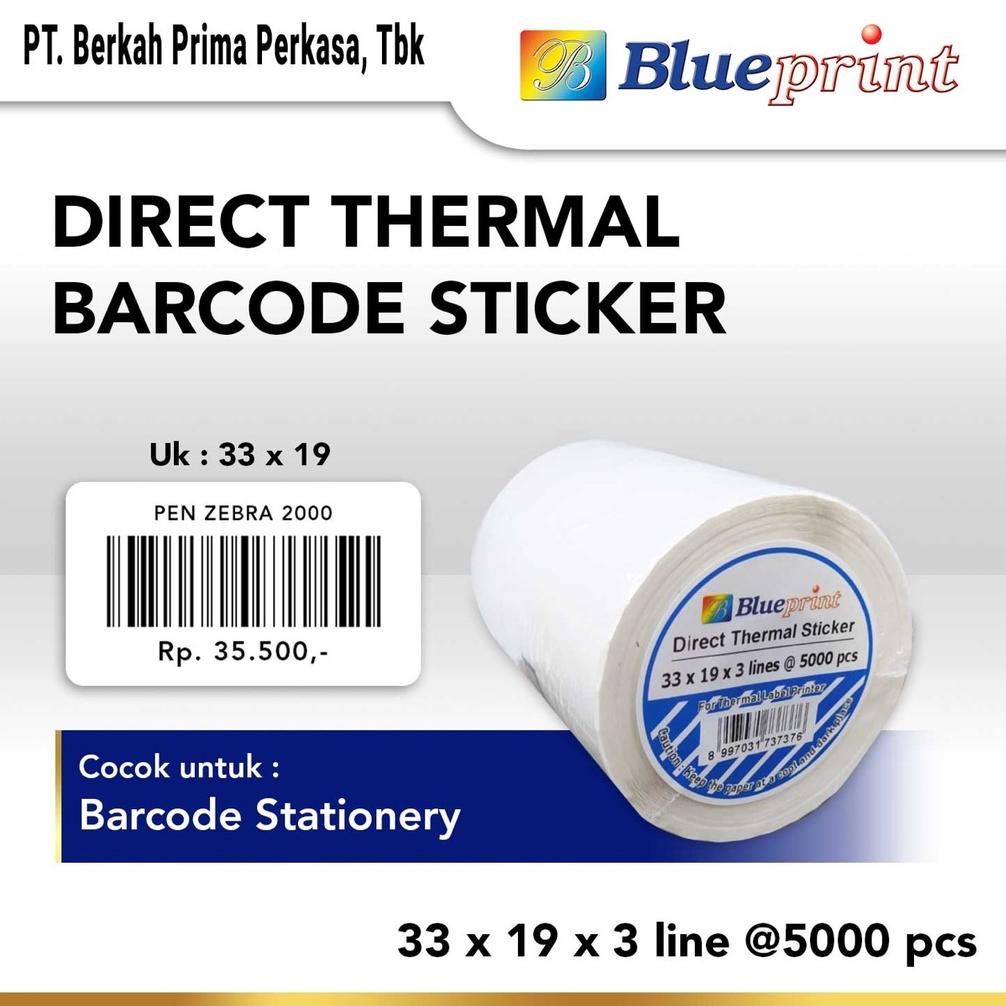 

[KODE EZ0F8] Direct Thermal Sticker Label Barcode BLUEPRINT 33x19 mm 3 Line 5000pcs